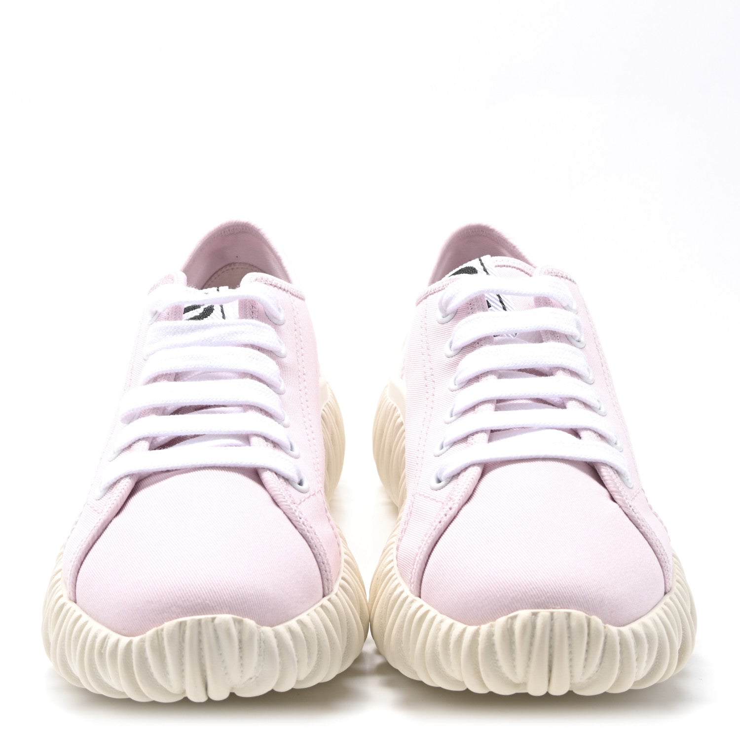 Miu Miu Gabardine Low Top Matelasse Sneakers 35 Alabastro 3 of 8