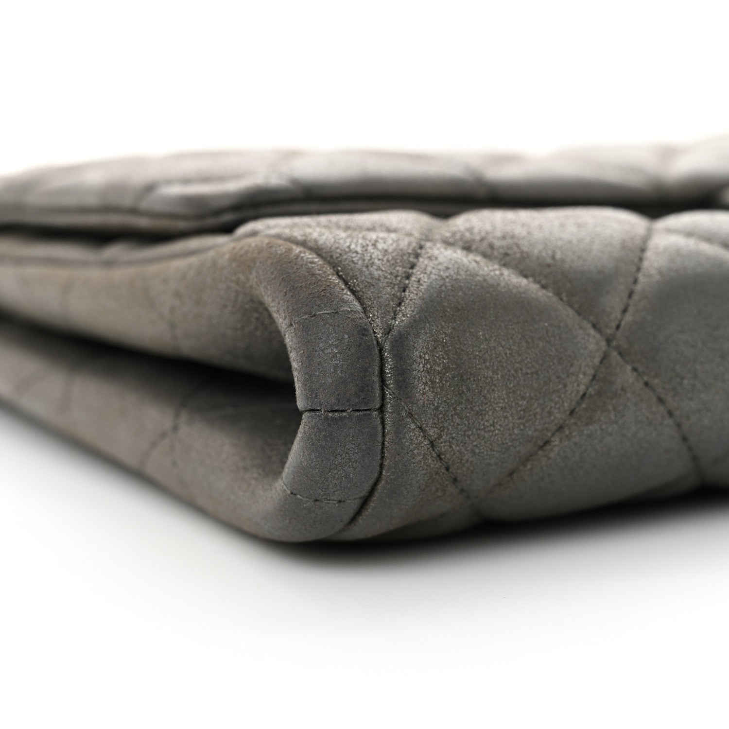 Chanel Iridescent Calfskin Quilted Clutch with Chain Flap Dark Grey 9 of 12