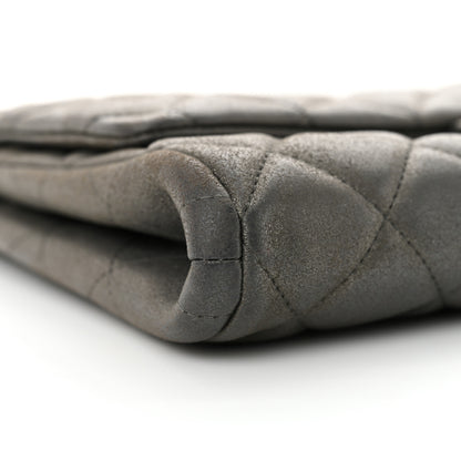 Chanel Iridescent Calfskin Quilted Clutch with Chain Flap Dark Grey 9 of 12