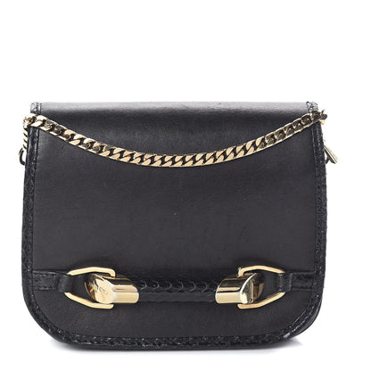 Jimmy Choo Lambskin Elaphe Zadie Flap Bag Black 1 of 9