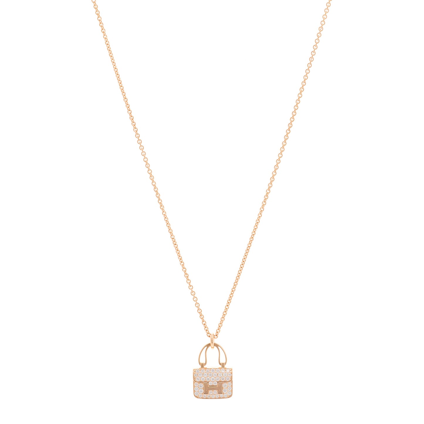 18K Rose Gold Diamond Constance Amulettes Pendant Necklace