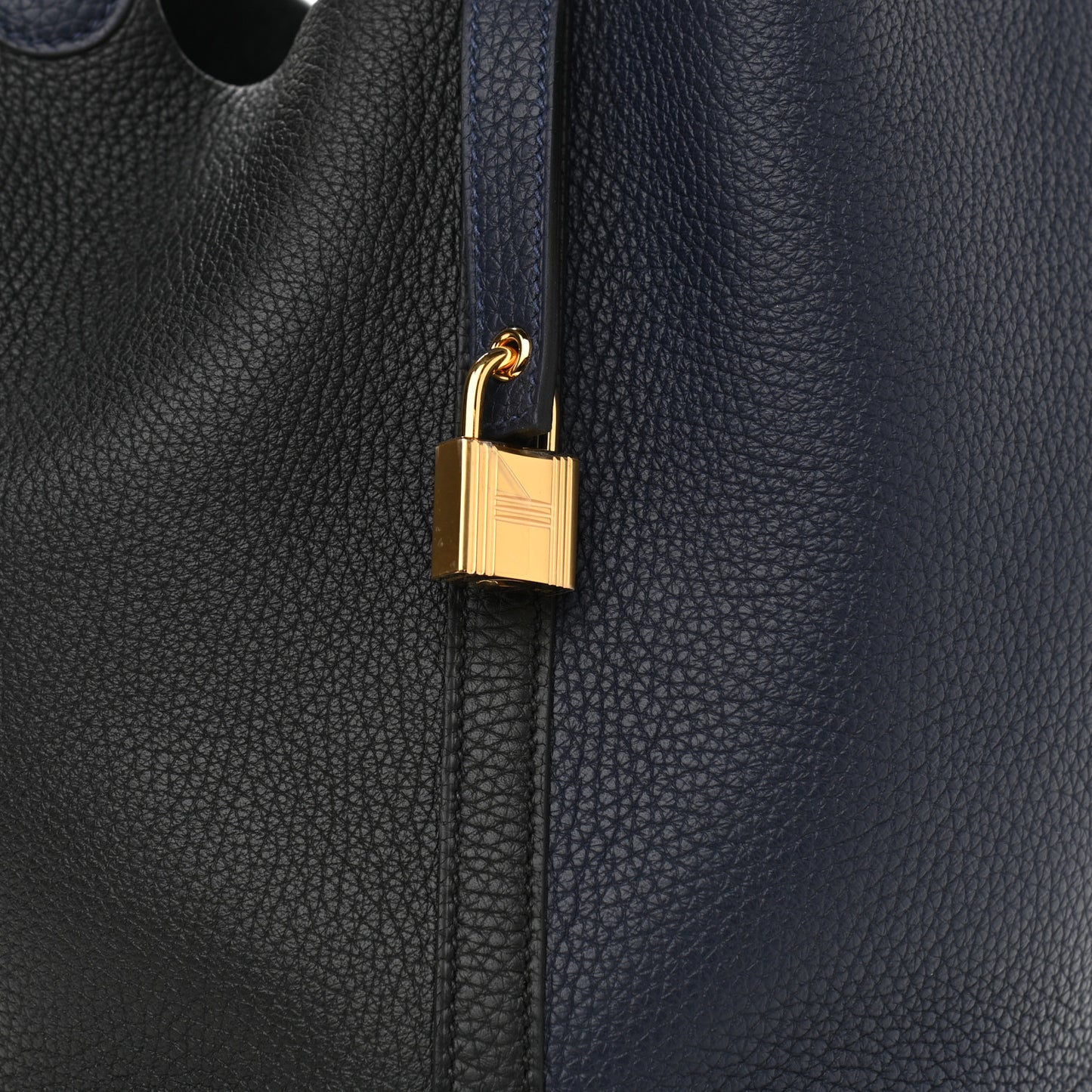Taurillon Clemence Casaque Picotin Lock 22 MM Bleu Nuit Black Blue Frida