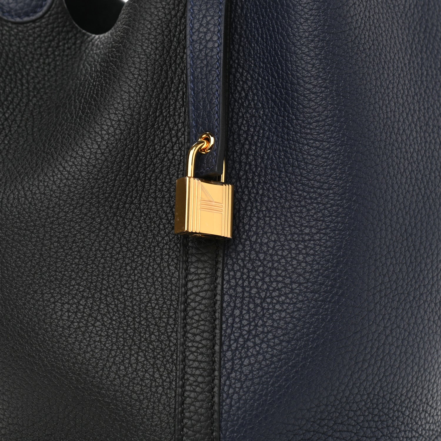 Hermes Taurillon Clemence Casaque Picotin Lock 22 MM Bleu Nuit Black Blue Frida 8 of 11