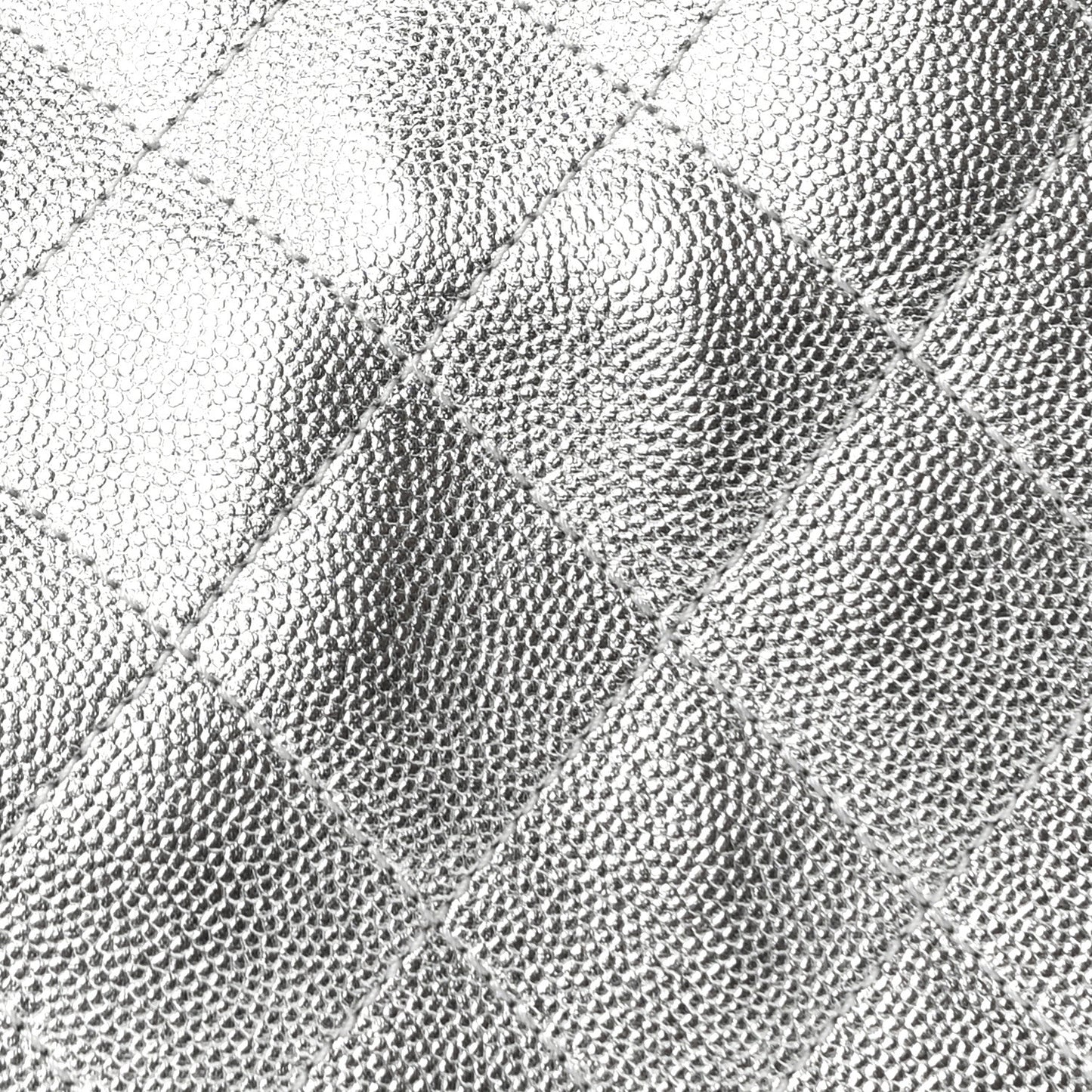 Metallic Caviar Quilted Medium Chanel 25 Handbag Silver