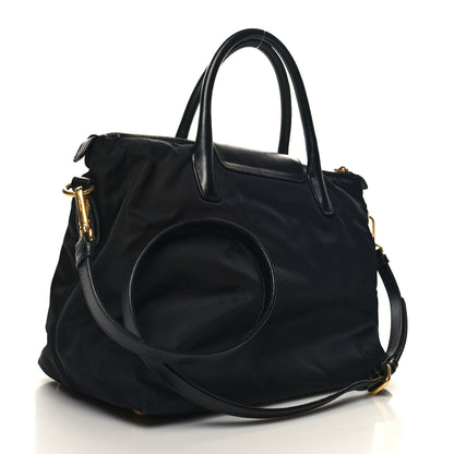 Prada Tessuto Nylon Saffiano Tote Black 3 of 10