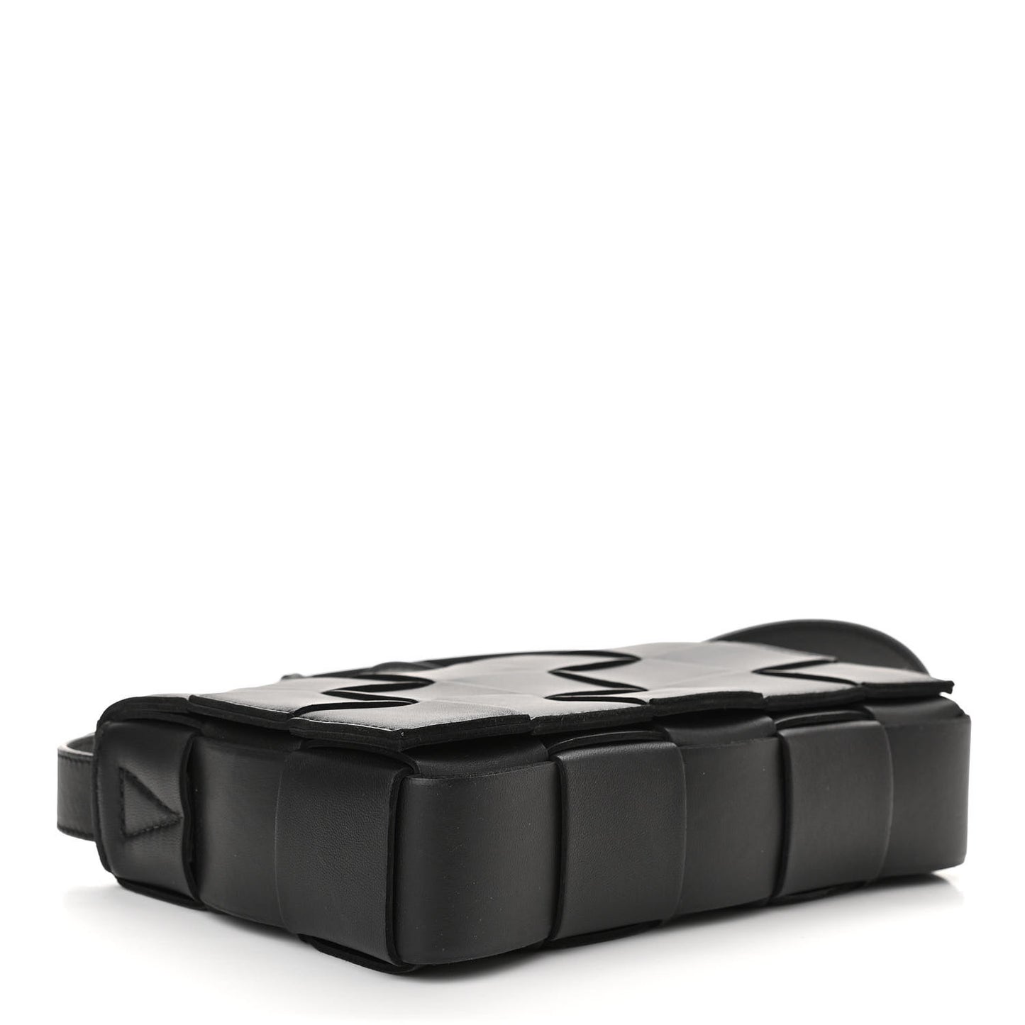 Lambskin Maxi Intrecciato Cassette Crossbody Bag Black
