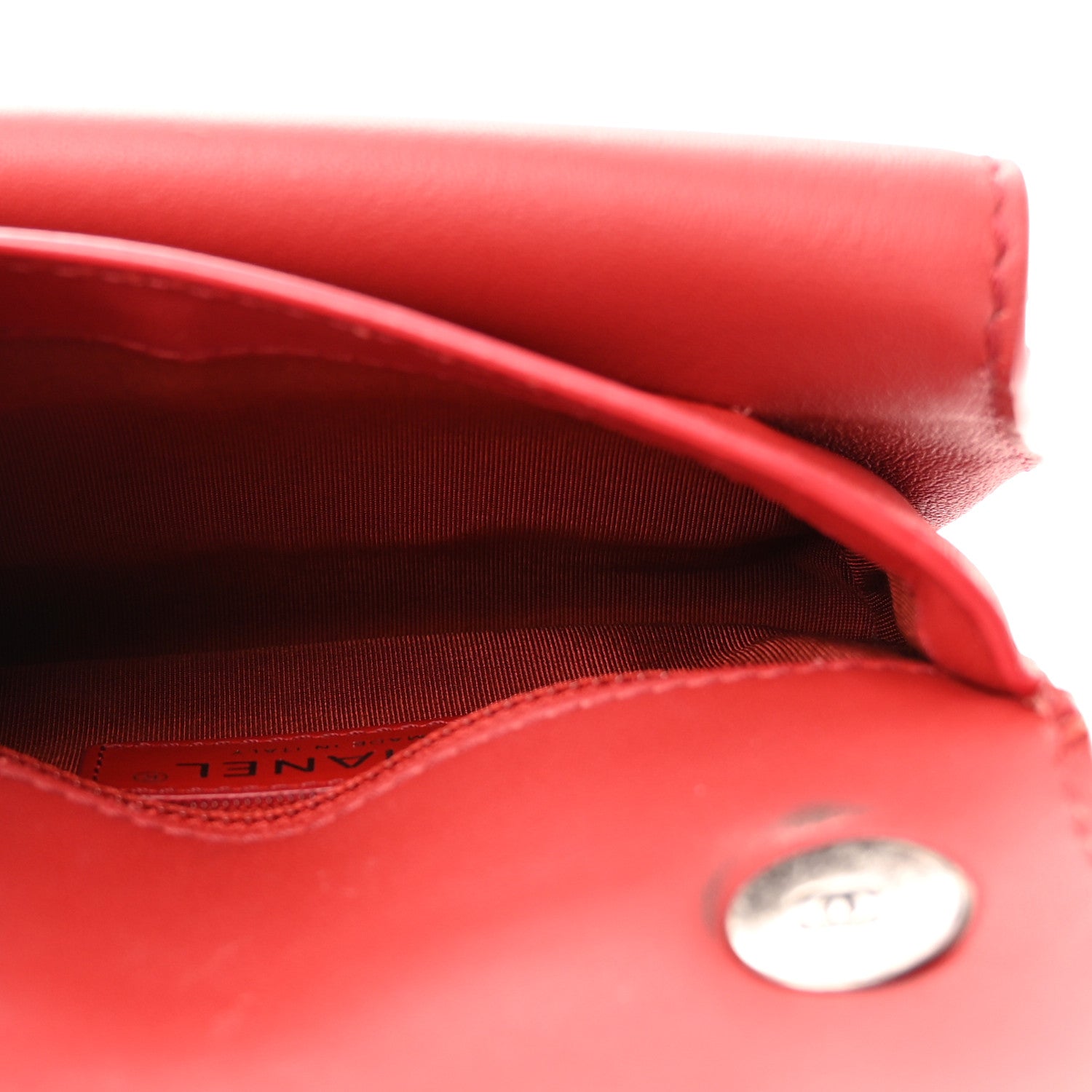 Chanel Lambskin Quilted Mini Natural CC Flap Red 5 of 16