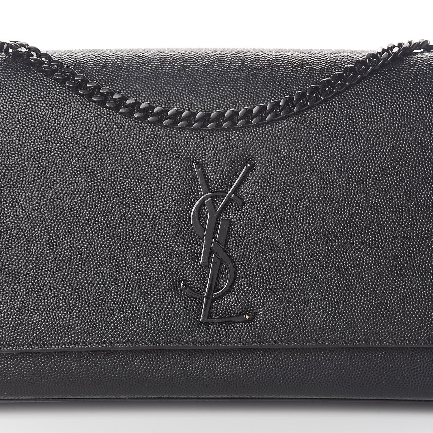Saint Laurent Grain De Poudre Medium Classic Monogram Kate Satchel Black 8 of 10