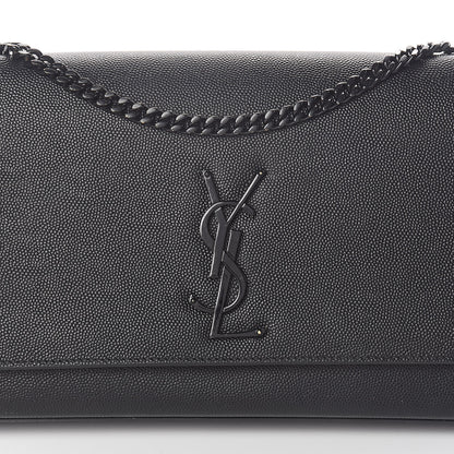 Saint Laurent Grain De Poudre Medium Classic Monogram Kate Satchel Black 8 of 10