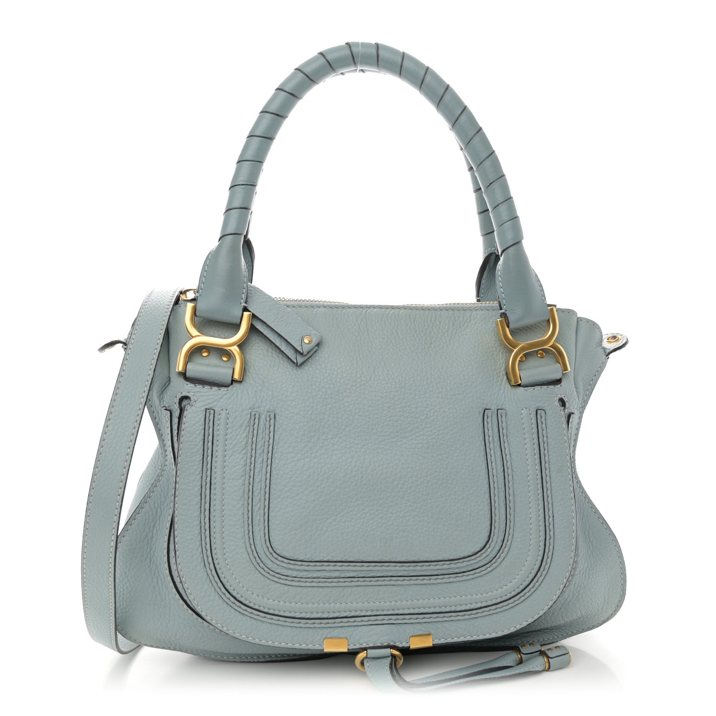 Calfskin Medium Marcie Satchel Cloudy Blue