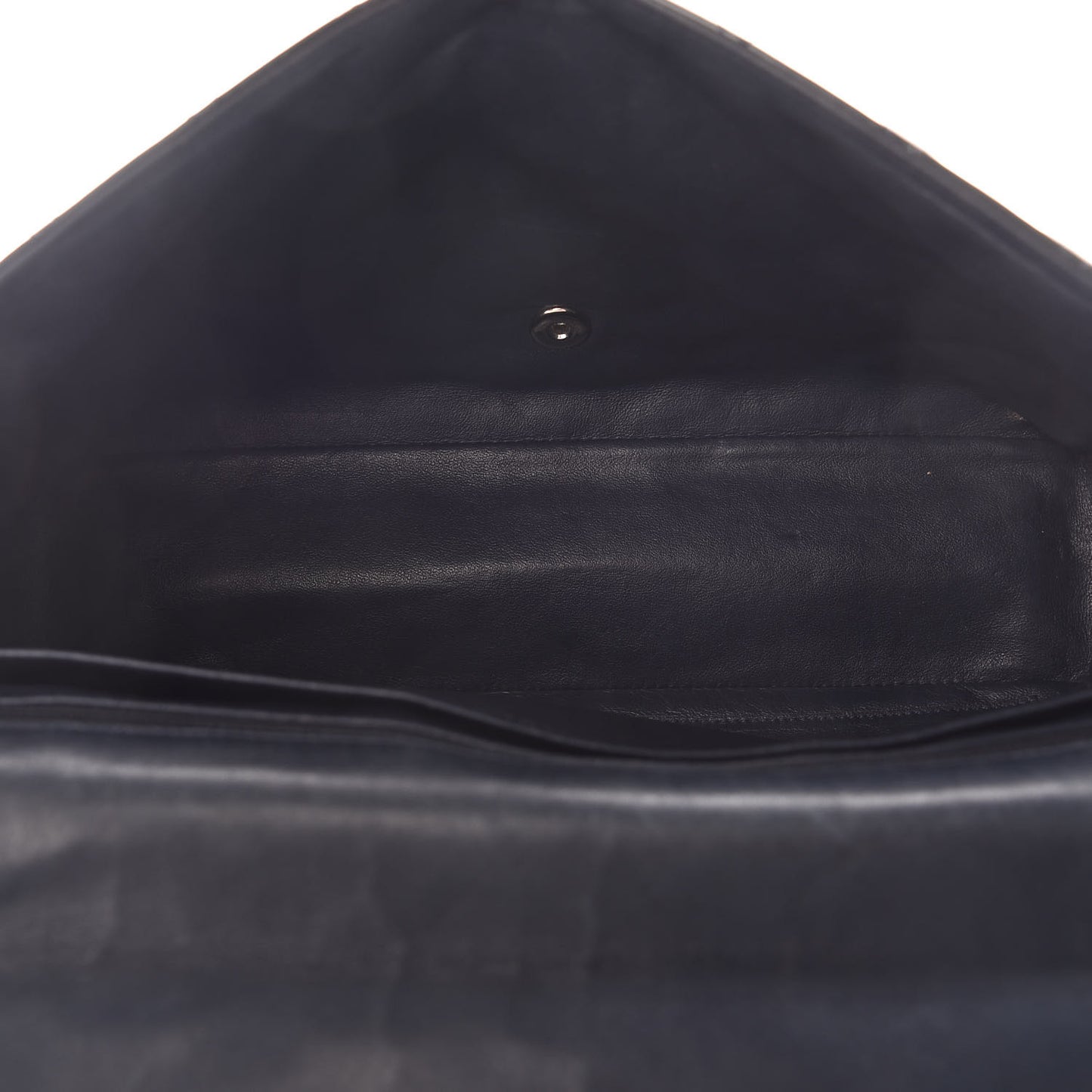 Patent Quilted Maxi Single Flap Navy Blue