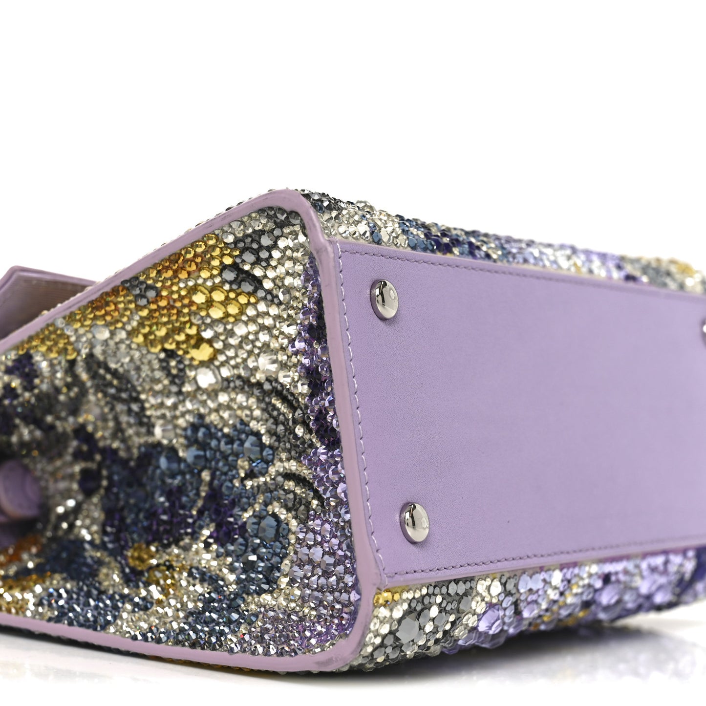 Crystal Embroidered Floral Mini Vsling Top Handle Bag Multicolor