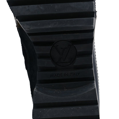 Louis Vuitton Suede Calfskin Monogram LV Black Heart Laureate Platform Desert Boots 36 Black 6 of 7