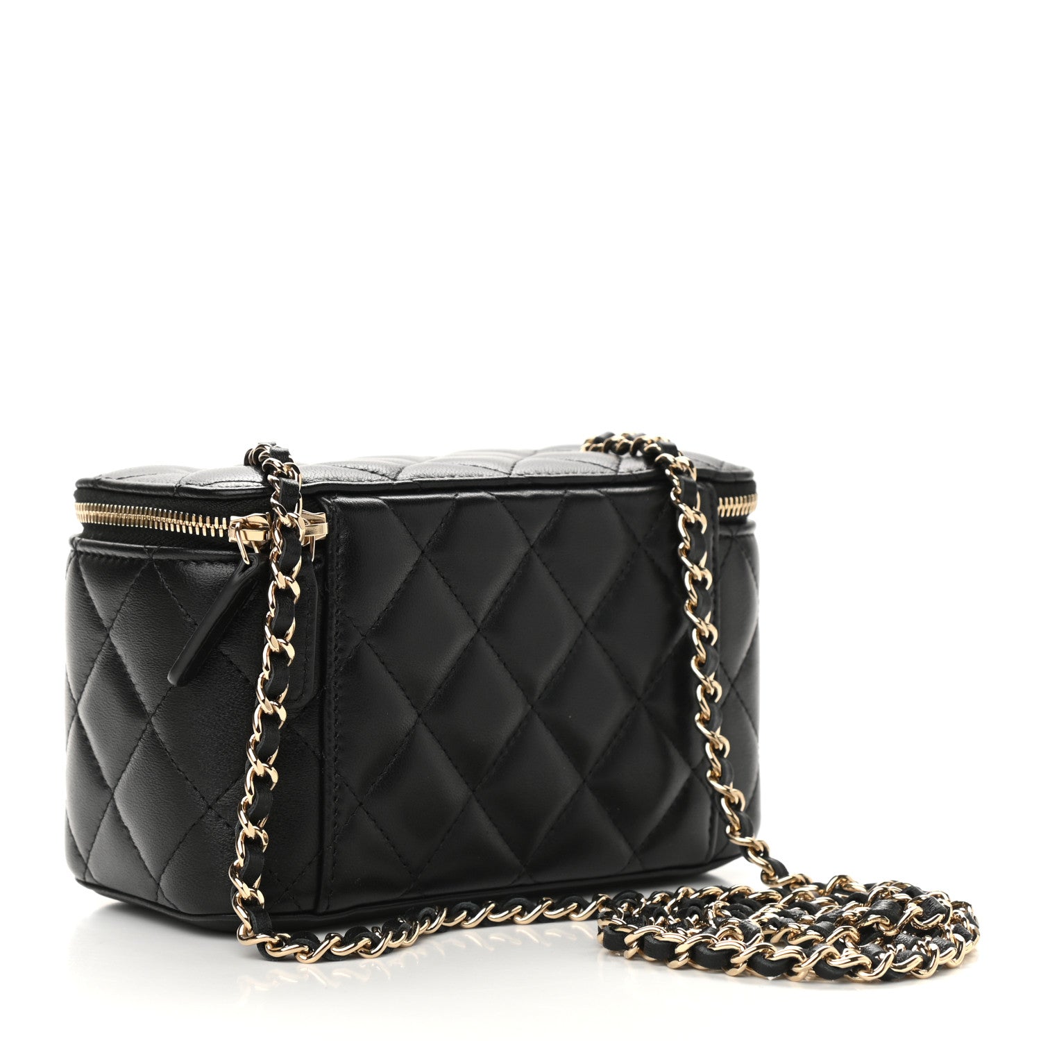 Chanel Lambskin Quilted Small Vanity Case With Chain Black 3 of 9