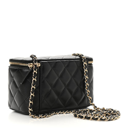 Chanel Lambskin Quilted Small Vanity Case With Chain Black 3 of 9