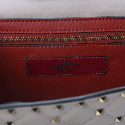 Valentino Garavani Lambskin Rockstud Spike Wallet on Chain Poudre 7 of 8