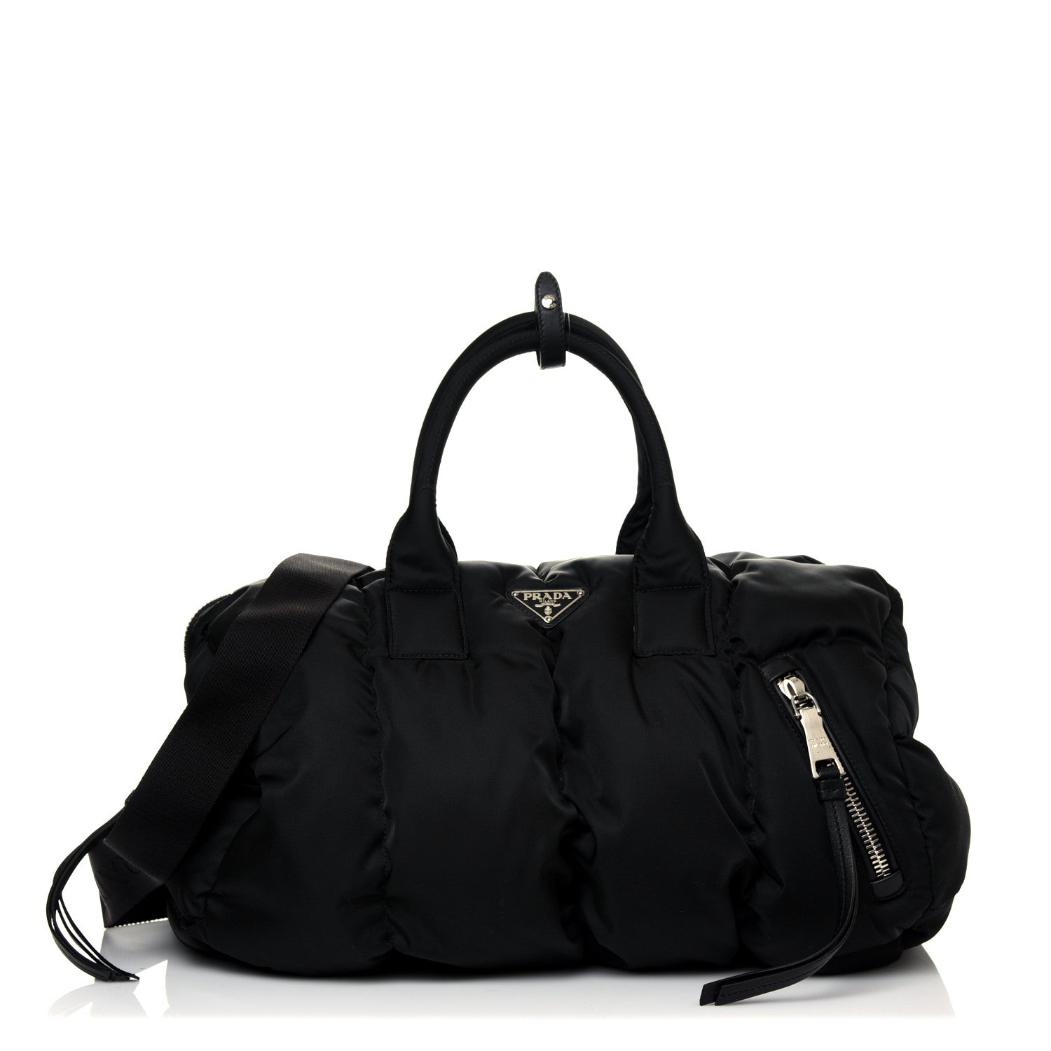 Prada Tessuto Nylon Bomber Duffle Black 1 of 10