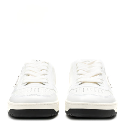 Prada Vitello Rois Triangle Womens Downtown Low Top 30mm Sneakers 38.5 White Black 3 of 10