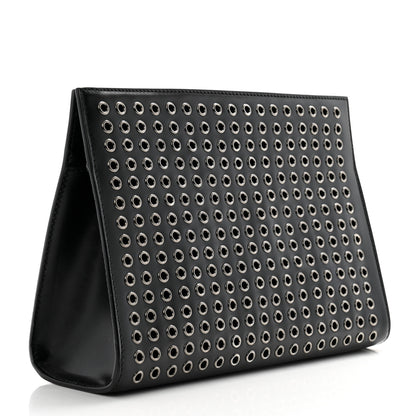 Alaia Calfskin Grommet Studded Clutch Black 4 of 10