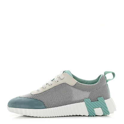 Hermes Air Mesh Suede Goatskin Bouncing Sneakers 36 Vert D'Eau 1 of 6
