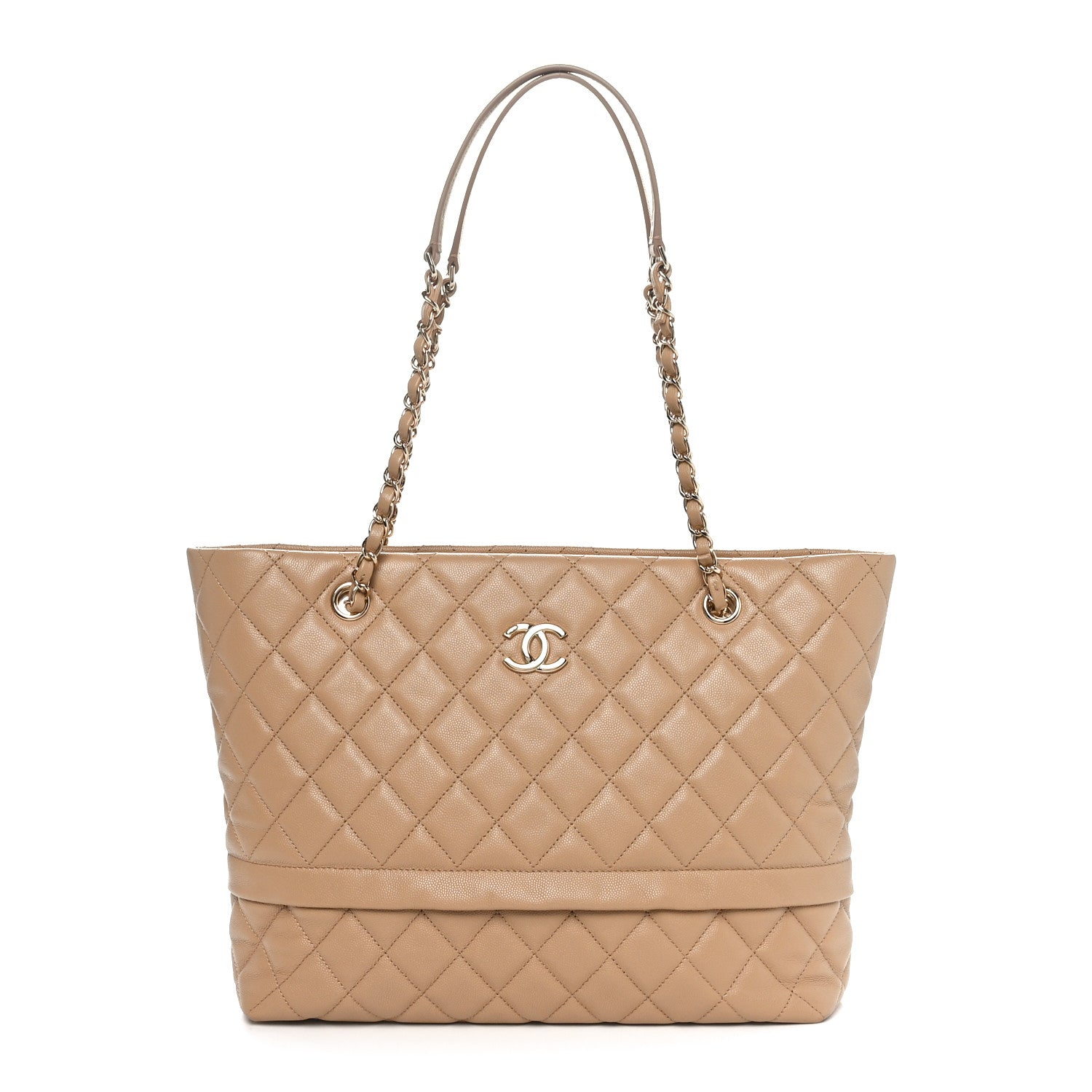 Chanel Caviar Quilted Rolled Up Tote Beige 1 of 10