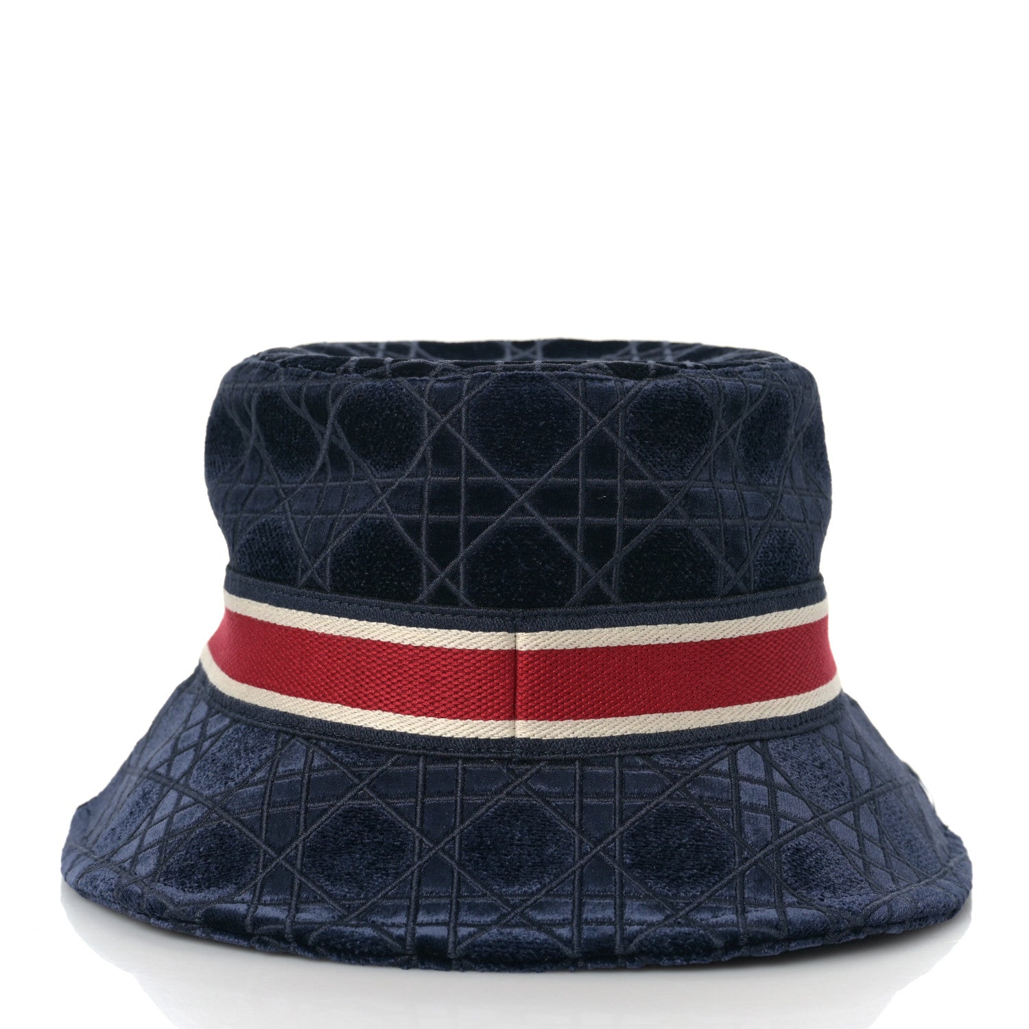 Christian Dior Velvet Cannage Bucket Hat 57 Blue 4 of 6