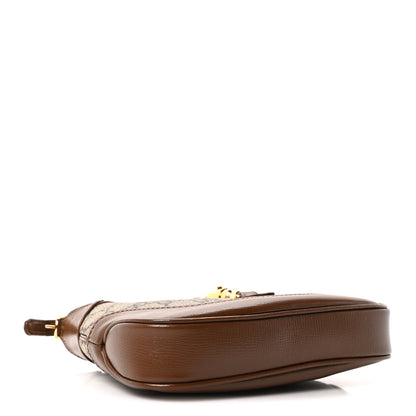 Gucci GG Supreme Monogram Azalea Calfskin Web Mini Jackie 1961 Hobo Beige Ebony Brown Sugar 4 of 10