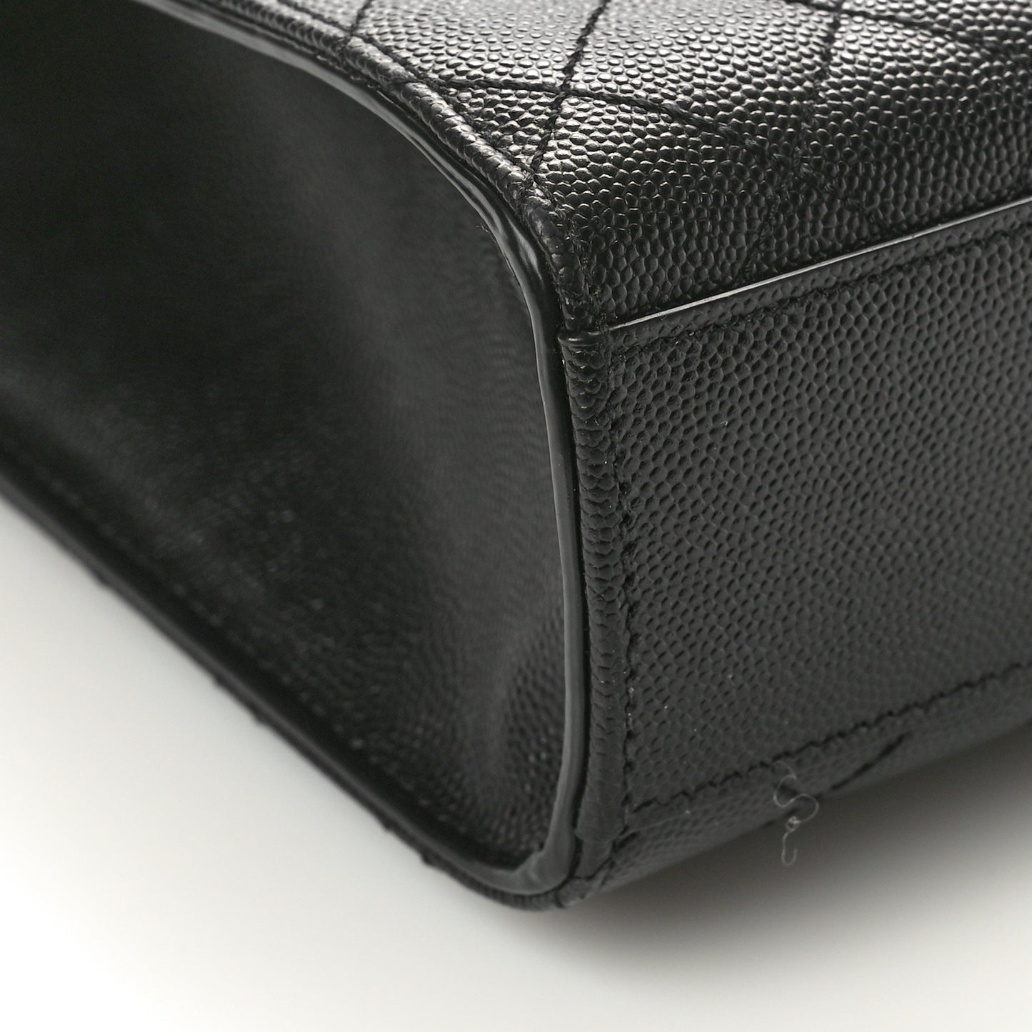 Grain De Poudre Textured Mixed Matelasse Large Triquilt Monogram Satchel Black