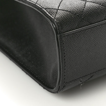 Saint Laurent Grain De Poudre Textured Mixed Matelasse Large Triquilt Monogram Satchel Black 10 of 11