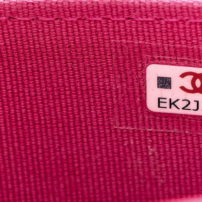 Chanel Lambskin Quilted Top Handle Flap Clutch With Chain Fuchsia 7 of 11