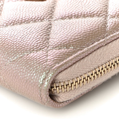 Chanel Iridescent Caviar Quilted Zipped Key Holder Case Beige 10 of 11