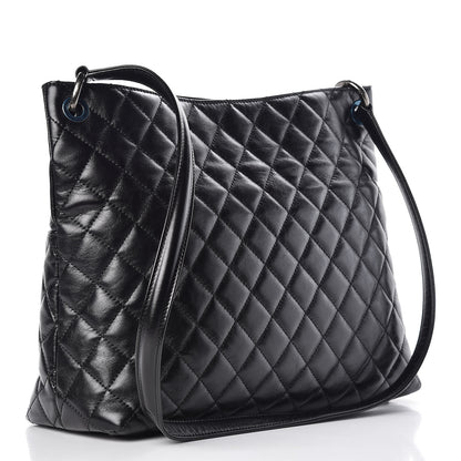 Chanel Aged Calfskin Quilted Mad About Quilting Hobo Black 3 of 10