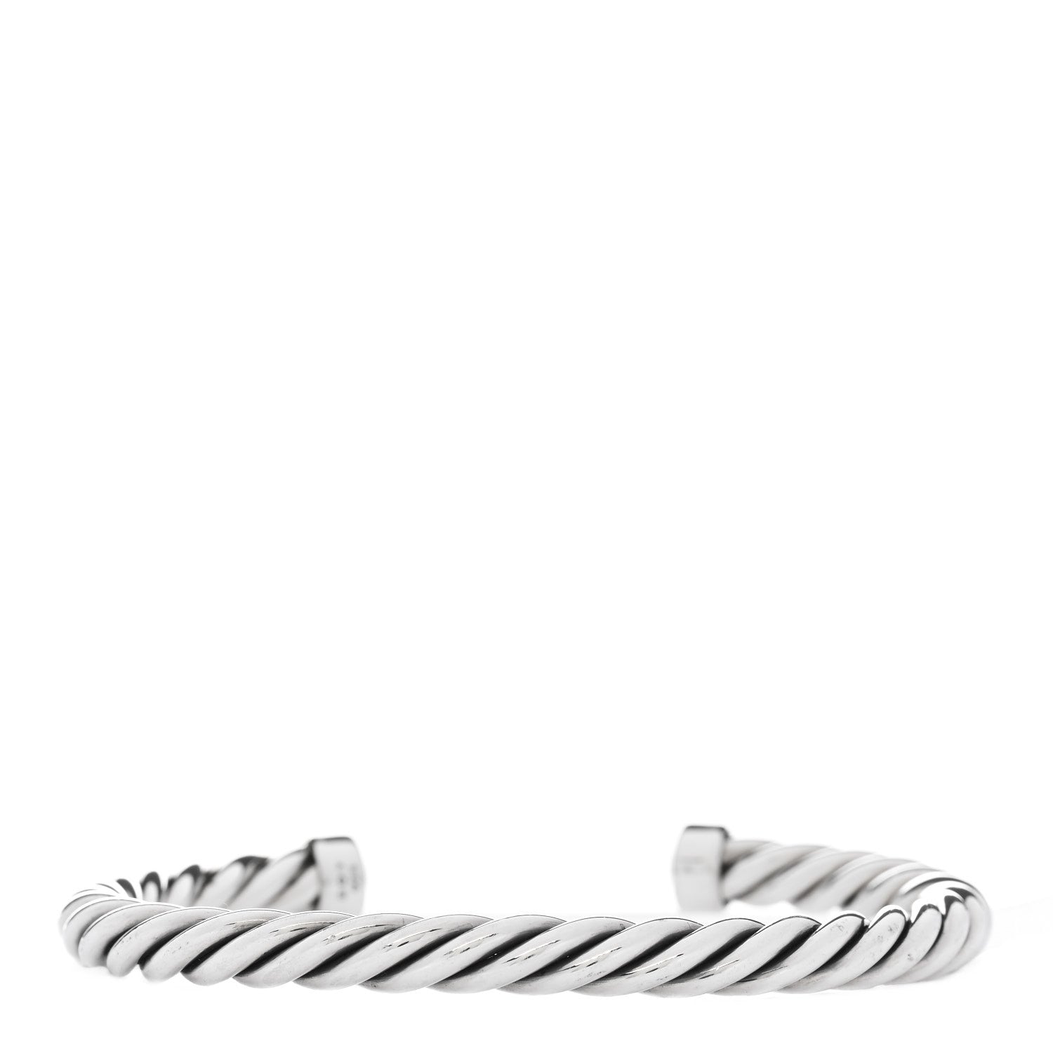 David Yurman Sterling Silver Lapis Lazuli 6mm Cable Classic Cuff Bracelet 3 of 4