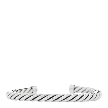 David Yurman Sterling Silver Lapis Lazuli 6mm Cable Classic Cuff Bracelet 3 of 4
