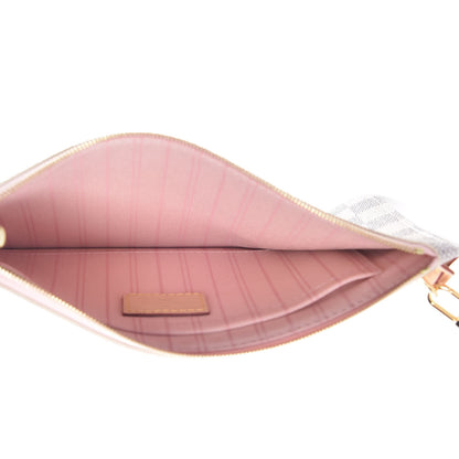 Louis Vuitton Damier Azur Neverfull MM GM Pochette Rose Ballerine 5 of 7