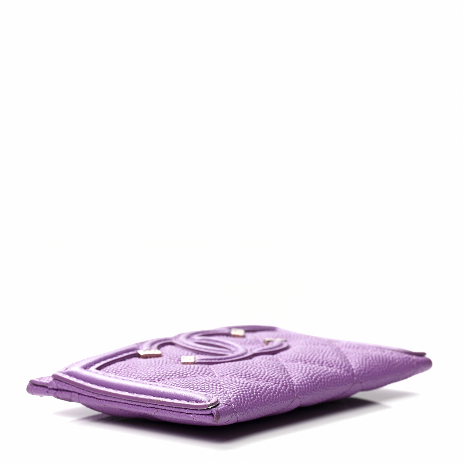 Chanel Caviar Quilted Filigree Card Holder Purple 4 of 9
