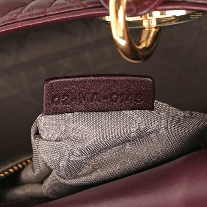 Christian Dior Lambskin Cannage Mini Lady Dior Plum 7 of 11