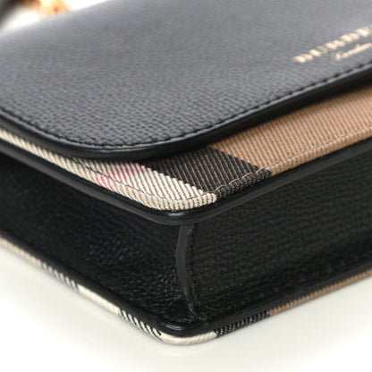 Burberry Derby Calfskin House Check Wallet On Chain Black 8 of 15