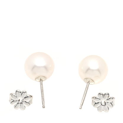 Tiffany Sterling Silver Freshwater Pearl 8-9mm Ziegfeld Earrings 4 of 4