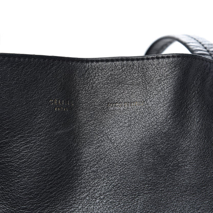 Celine Soft Grained Calfskin Small Belt Cabas Phantom Black 7 of 14