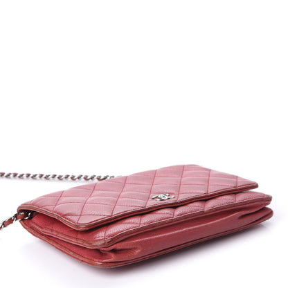 Chanel Caviar Quilted Wallet on Chain WOC Red 4 of 14