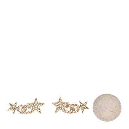 Chanel Crystal Star CC Earrings Gold 2 of 6