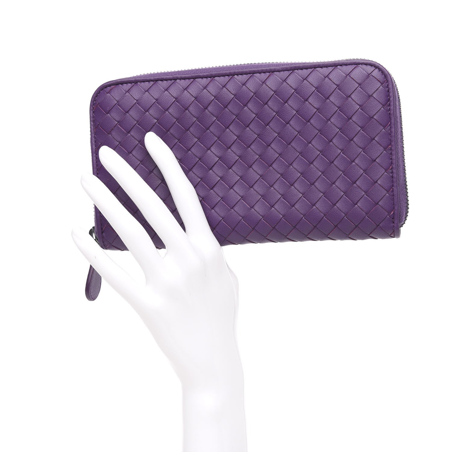 Bottega Veneta Nappa Intrecciato Zip Around Wallet Monalisa 2 of 8