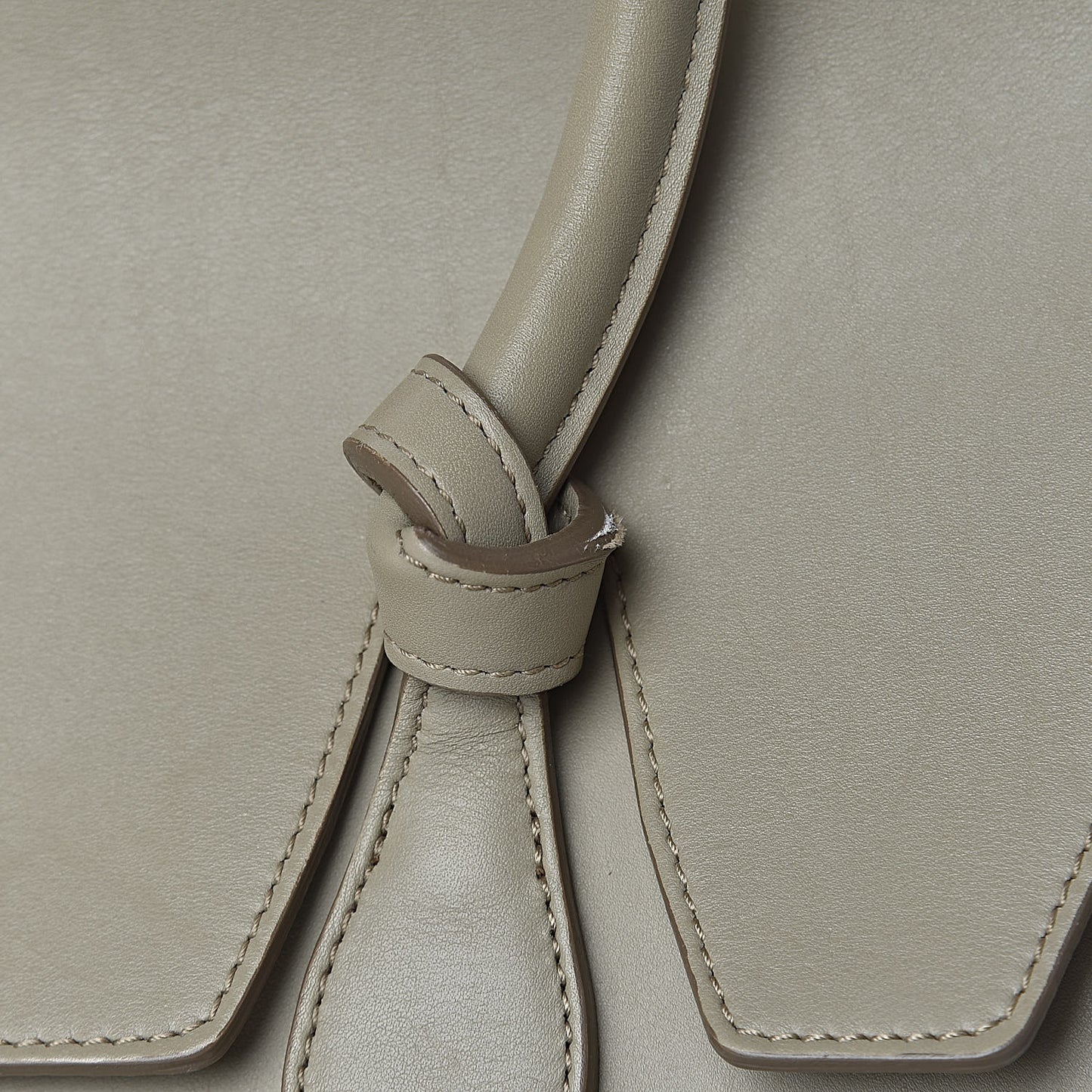 Smooth Calfskin Mini Tie Knot Tote Light Taupe