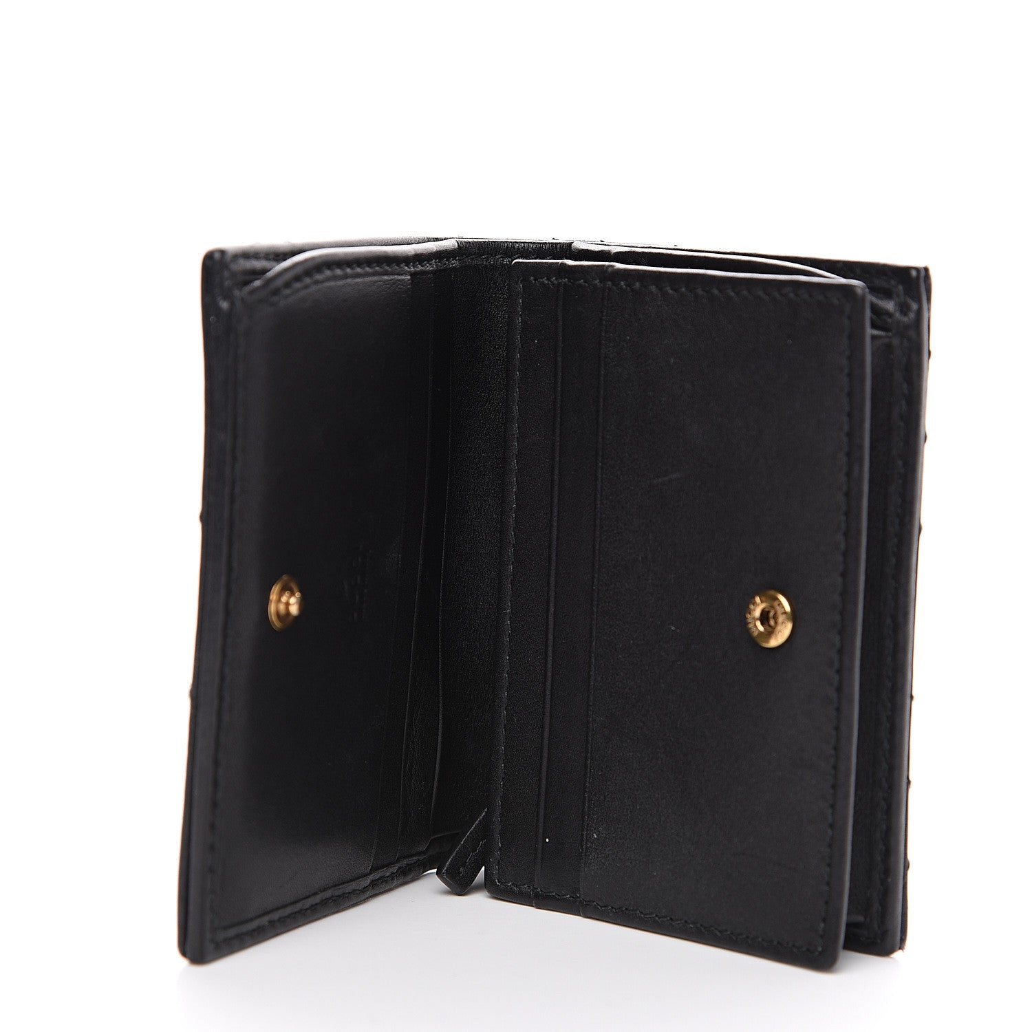 Gucci Calfskin Matelasse Cicada Stud GG Marmont Card Case Wallet Black 4 of 8