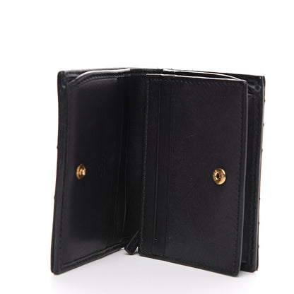 Gucci Calfskin Matelasse Cicada Stud GG Marmont Card Case Wallet Black 4 of 8