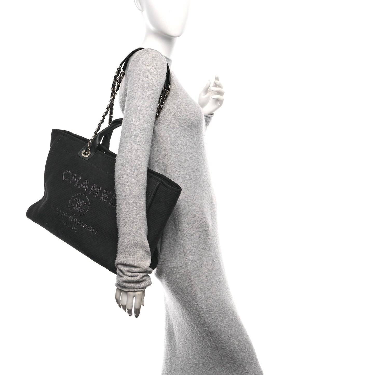 Mixed Fibers Medium Deauville Tote Black