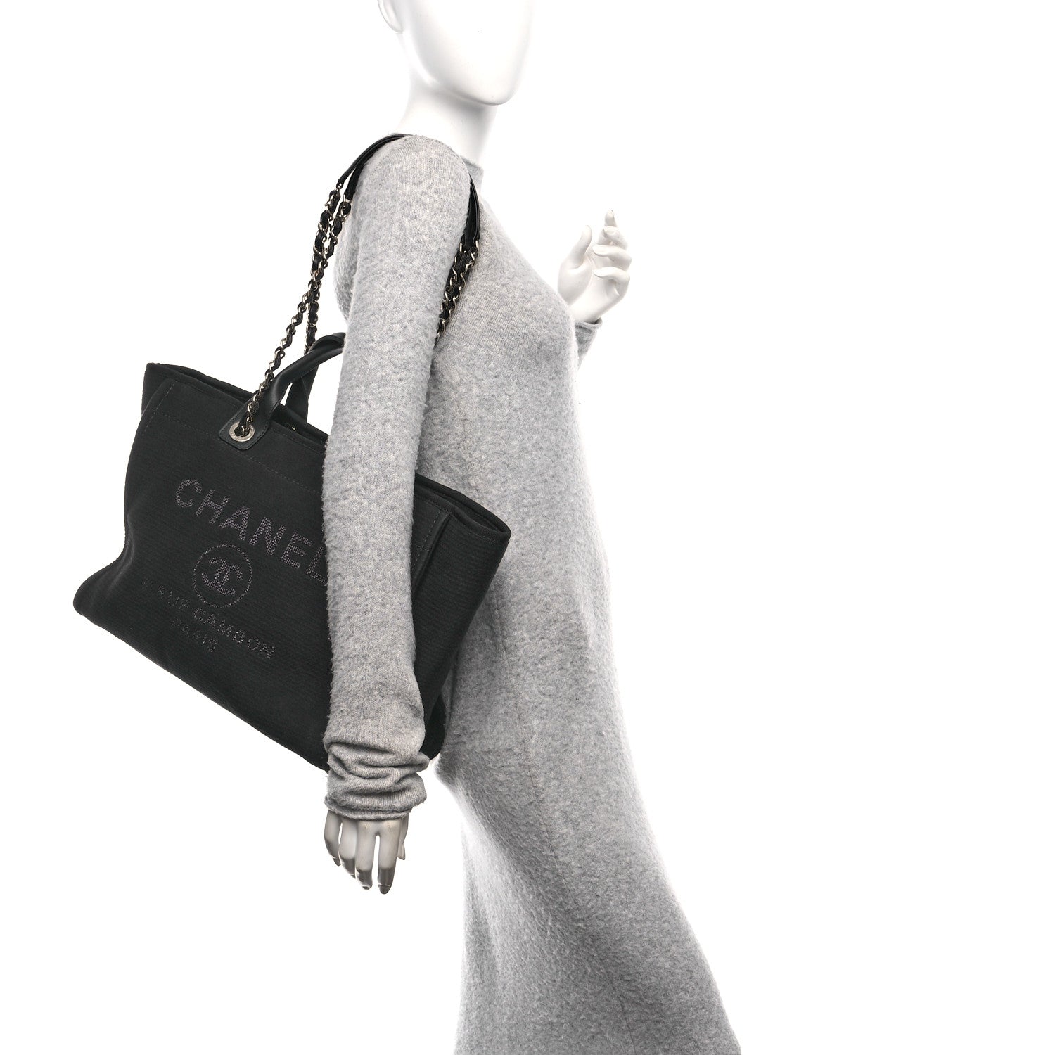 Chanel Mixed Fibers Medium Deauville Tote Black 2 of 11