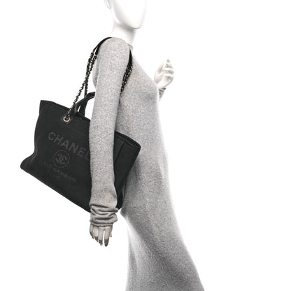 Chanel Mixed Fibers Medium Deauville Tote Black 2 of 11