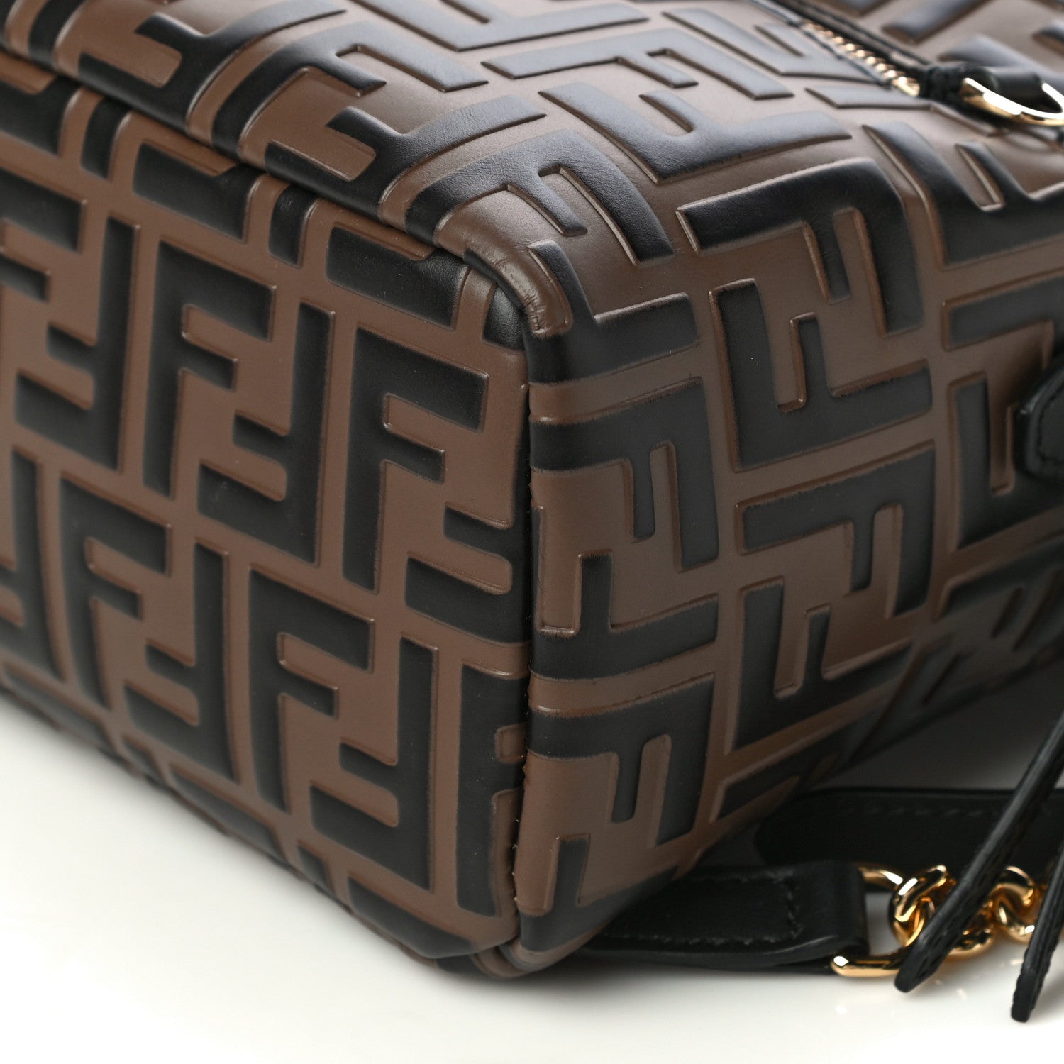 Fendi Vitello Bi-Color FF 1974 Embossed Mini Backpack Maya Black 6 of 9